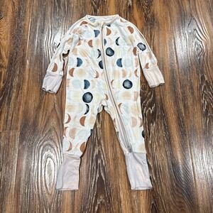 Little Sleepies Luna Neutral Crescent Zippy 3-6 Months Moon Phases Soft Bamboo